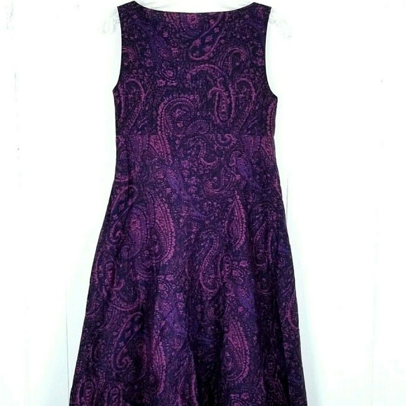 Lands End Silk Blend Paisley Print Dress Size 2 - Picture 3 of 9